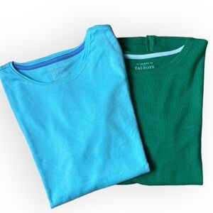Talbots Set of 2 Pima Cotton Crew Neck Short Sleeve Tees Size M